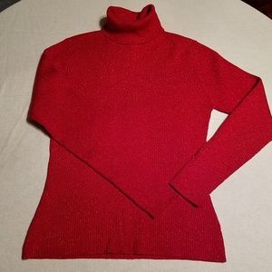 Red sparkly turtleneck